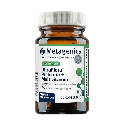 Metagenics UltraFlora Probiotic + Multivitamin - All-in-One Daily Gut Health and Digestive Balance Support - Clinically Tested Probiotic