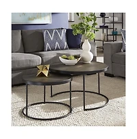 iNSPIRE Q Round Nesting Coffee Table With Faux Stingray Top