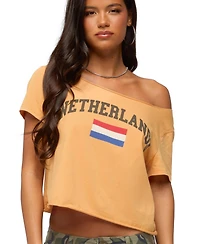Edikted Women's Netherlands Off Shoulder T Shirt