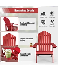 Gouun 2-Piece Adirondack Chair Set Adult and Kid Hips Build with Cup Holder