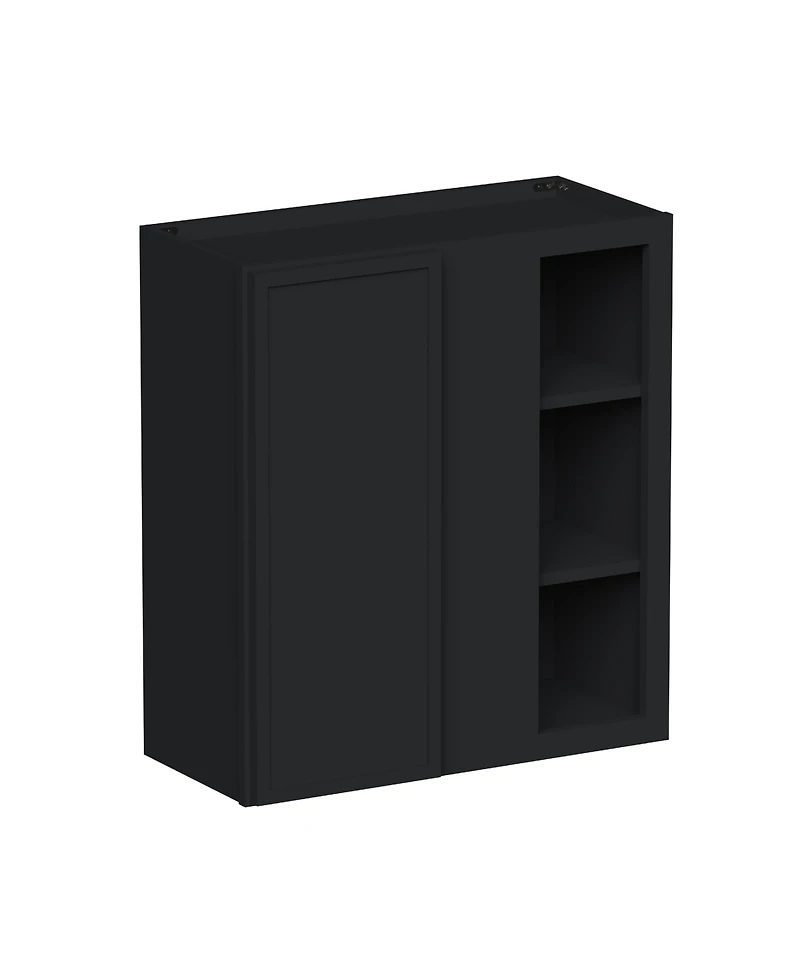 Boyel Living 30 Inch Height Standard Corner Wall Cabinets, Ready to Assemble Kitchen Cabinet with Solid Wood Frame, Soft-Close Slides and Hinge