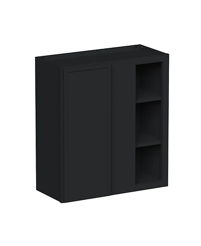 Boyel Living 30 Inch Height Standard Corner Wall Cabinets, Ready to Assemble Kitchen Cabinet with Solid Wood Frame, Soft-Close Slides and Hinge