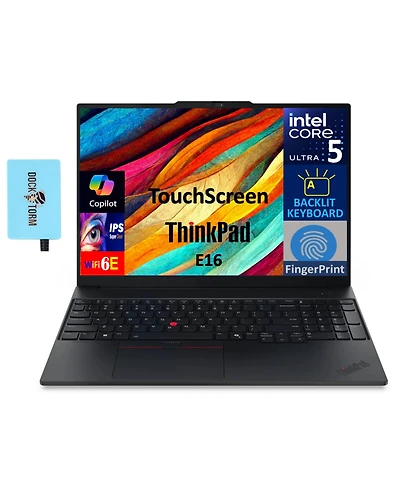 Lenovo ThinkPad Laptop 16.0 Wuxga Display (Intel Ultra 5-225U, 16GB DDR5, Win11Pro) w/Dkz Usb Port Expander