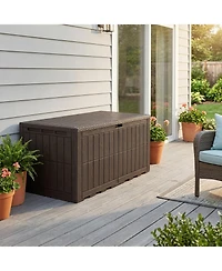 Sugift 180 Gal All-Weather Lockable Outdoor Storage Deck Box with Lid and Handles