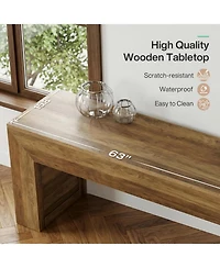Tribesigns Farmhouse Entryway Bench, 63" Long Wooden Indoor Shoe Bench Seat, End of Bed Bench