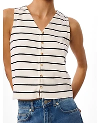 Whistles Women's Stripe Button Front Tank