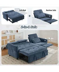 Clihome 2-in-1 Sofa Three-seater Sofa with Sofa Bed and a Reversible Recliner Sofa