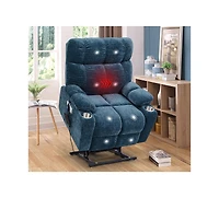 Clihome Dual Motor Power Lift Recliner Chair for Elderly Infinite Position Lay Flat 180degree(s) Recliner with Heat Massage