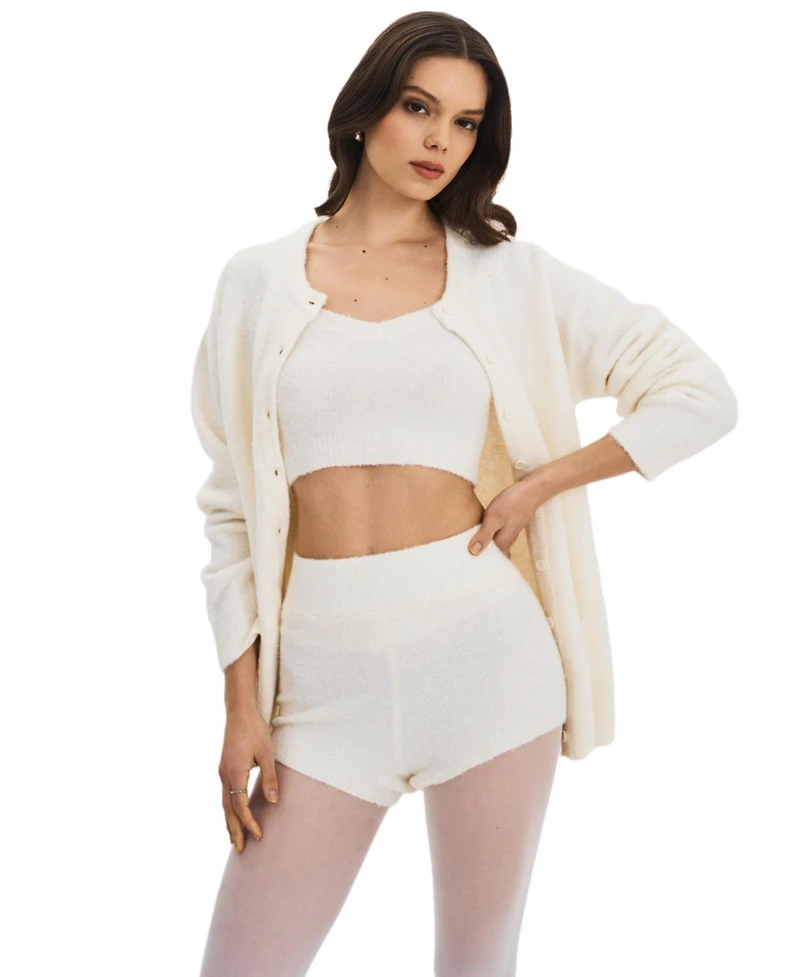 Miss Circle Women's Sera Wool-Blend Ribbed Knit Mini Shorts
