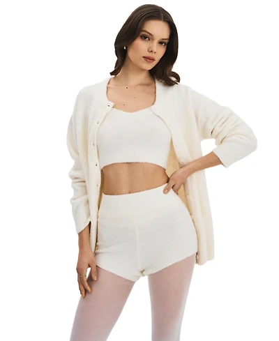 Miss Circle Women's Sera Wool-Blend Ribbed Knit Mini Shorts