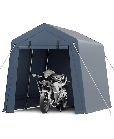 gaomon 7X12 feet Outdoor Storage Shed, Heavy Duty Portable Garage with Roll-Up Door, Waterproof Carport Shelter for Car, Motorcycle, Lawn Equipment