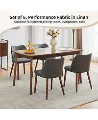 gaomon Set of 6 Leather Upholstered Dining Side Chairs