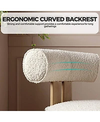 gaomon Set of 2 Modern Plush Boucle Upholstered Dining Chairs