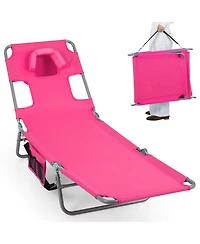 Gouun Lightweight Folding Beach Lounge Chair with Multi-Position Adjustable Back