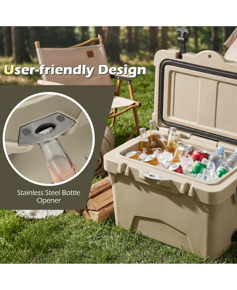 Sugift 20 Quart Portable Hard Cooler with Built-in Ruler and Bottle Opener