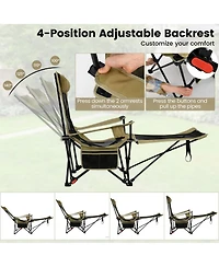Gouun Reclining Camping Lounge Chair with Removable Footrest and Adjustable Back