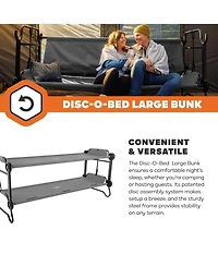 Disc-o-Bed Large Outdoor Convertible 2 Person Portable Camping Bunk Cots