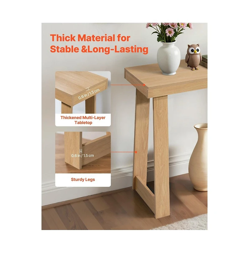 Sugift 36 Inch Console Table Modern Desk Behind the Couch Wooden Rectangle