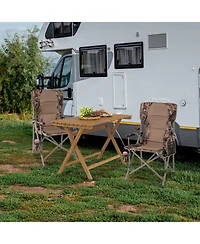Mecale Heavy-Duty Folding Camping Chair, 400-lb Capacity, Metal Frame