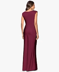 Betsy & Adam Petite Cowl Neck Gown