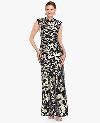 Betsy & Adam Petite Crinkle Detail Gown