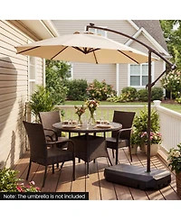 Sugift 165 Lbs Cantilever Umbrella Base with Wheels and Cross Base