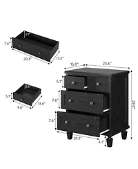 gaomon 4 Drawer Dresser for Bedroom, with Carved Handles and Tapered Legs Design, Wood Chests of Drawers with Large Capacity Storage