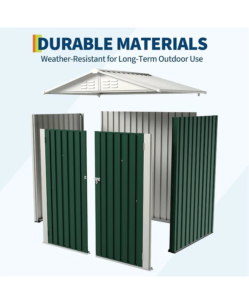 gaomon 6x4 feet Outdoor Metal Storage Shed, 130 Cubic Feet Capacity, Sloped Roof, Lockable Door, Weather-Resistant Garden Shed for Backyard Patio