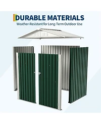 gaomon 6x4 feet Outdoor Metal Storage Shed, 130 Cubic Feet Capacity, Sloped Roof, Lockable Door, Weather-Resistant Garden Shed for Backyard Patio