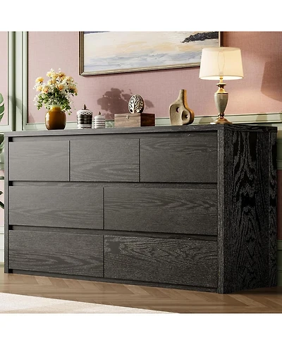gaomon 7 Drawer Dresser for Bedroom, Wide Modern Chest of Drawers, Large Wood Wooden Storage Organizer Living Room