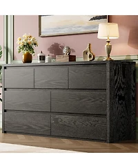 gaomon 7 Drawer Dresser for Bedroom, Wide Modern Chest of Drawers, Large Wood Wooden Storage Organizer Living Room