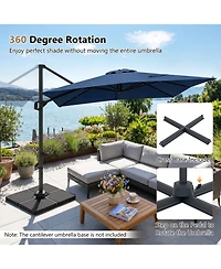 Sugift 11 x 9 Feet Cantilever Patio Umbrella with 360 Rotation and Easy Tilt Adjustment