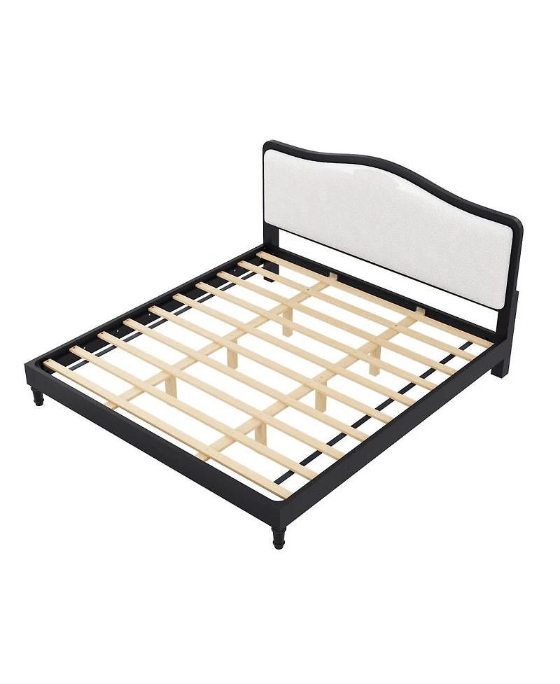 Streamdale Furniture King Size Platform Bed with Upholstered Headboard