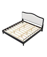Streamdale Furniture King Size Platform Bed with Upholstered Headboard