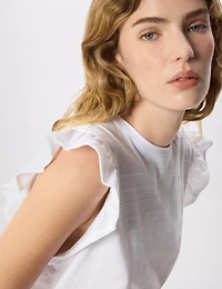 Whistles Women's Frill Sleeve Broderie Top