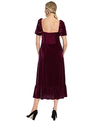 London Times Petite Square Neck Midi Dress