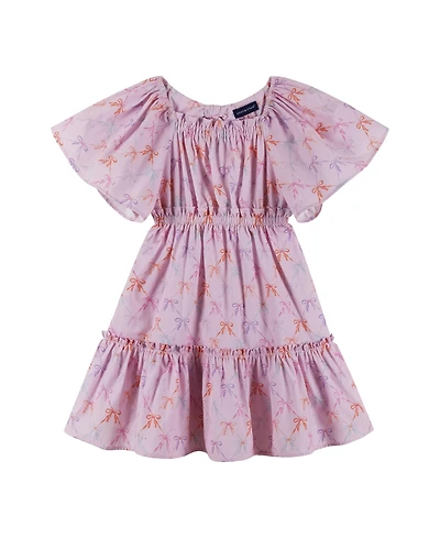 Andy & Evan Toddler Girls Flutter Sleeve Seersucker Bow Dress