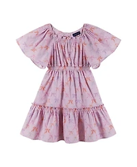 Andy & Evan Toddler Girls Flutter Sleeve Seersucker Bow Dress