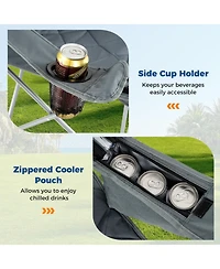 Sugift Oversized Folding Camping Chair with Cooler Pouch Cup Holder and 500 Lbs Support