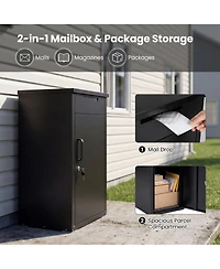 Gouun Outdoor Package Delivery Box with Anti-Theft Board and Lockable Front Door