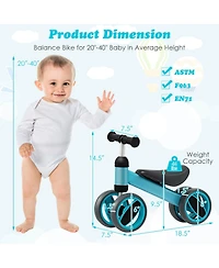 Mecale 4-Wheel Baby Balance Bike for 1-2 Year Olds, 44-lb Capacity