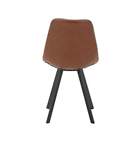 LeisureMod Markley Modern Leather Dining Chair With Metal Legs