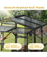 Streamdale Furniture Large Outdoor Catio for 6-10 Cats with Weatherproof Roof and Climbing Features