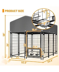 Streamdale Furniture Heavy Duty Welded Wire Dog Kennel with Waterproof Roof