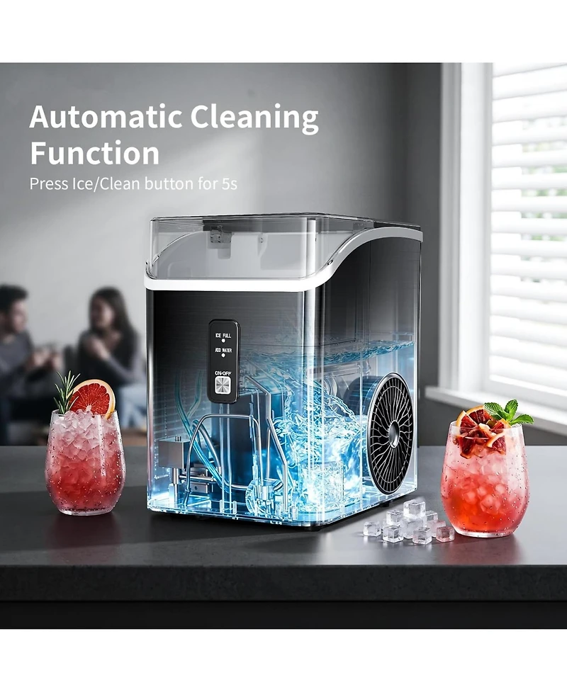 Cowsar Nugget Ice Maker, 33 lbs/Day Pebble Ice, Self-Cleaning