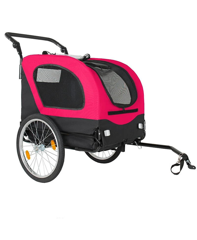 Streamdale Furniture 2-in-1 Foldable Pet Bike Trailer and Stroller for Dogs up to 110lbs