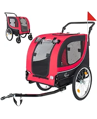 Streamdale Furniture 2-in-1 Foldable Pet Bike Trailer and Stroller for Dogs up to 100lbs