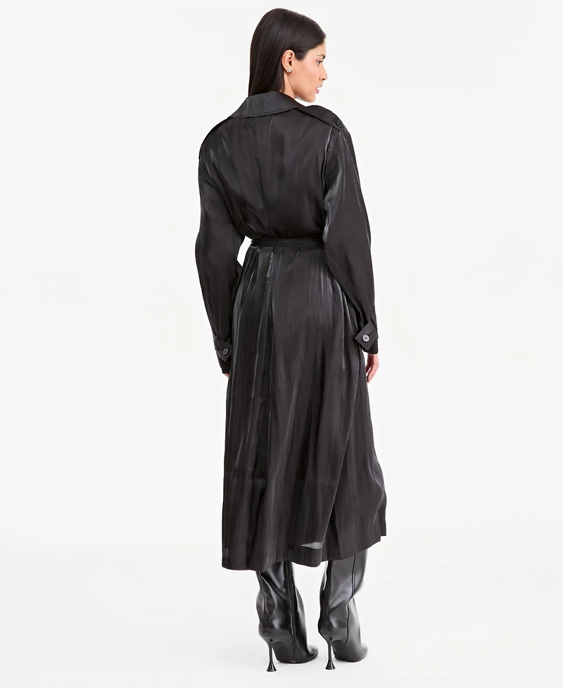 Lapointe X Macy's Women's Organza Double-Breasted Long Trench Coat, Exclusive