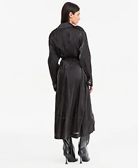 Lapointe X Macy's Women's Organza Double-Breasted Long Trench Coat, Exclusive