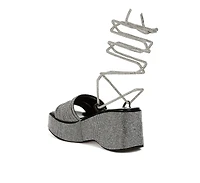 Swifties Rhinestone Embellished Lace-Up Sandals